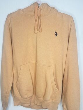 U.S. Polo Assn. Men's Peach Tan Hoodie with Embroidered Logo
